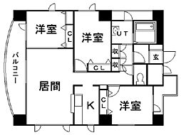 VANGUARDQUALIA 3LDKの間取図画像
