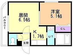 ゴッドステージ 1LDKの間取図画像
