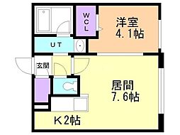 BuenosMotomachi 1LDKの間取図画像