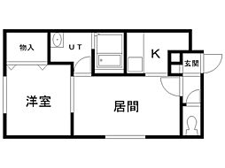 エクレア 1LDKの間取図画像