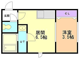 フロンティア北10条 1DKの間取図画像