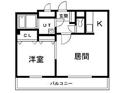 パティオN9 1LDKの間取図画像