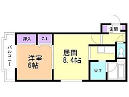 BLUME24 1LDKの間取図画像