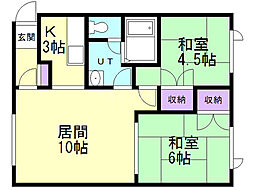 ブルーグラスA 2LDKの間取図画像