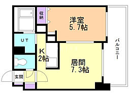 ルラシオン北7条 1LDKの間取図画像