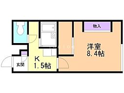 レオパレスフリーダ北50条 1Kの間取図画像