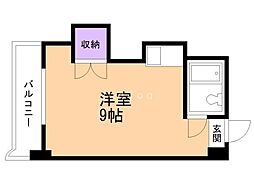 サイレンス医大前 ワンルームの間取図画像