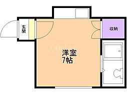 サウスコーポＣ 1階ワンルームの間取り