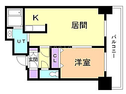ティアラタワー中島倶楽部 29階1LDKの間取り