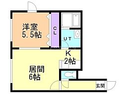 ステージノア北円山 1LDKの間取図画像