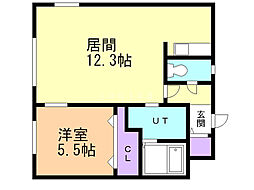 プレステージ知事公館 4階1LDKの間取り