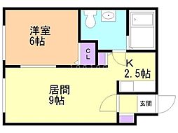 バルキリーレルム 4階1LDKの間取り