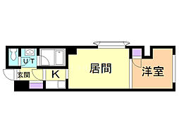アーバンコート8−9 2階1DKの間取り
