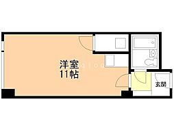 フラーテ札幌 7階ワンルームの間取り