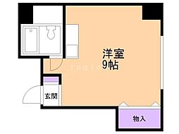 ＮＯ5ミカエルビル 501 5階ワンルームの間取り