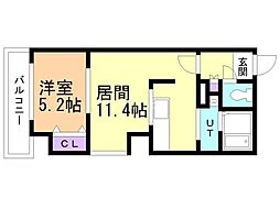 アリスマナーＢＬＤ 3階1LDKの間取り