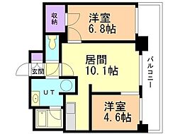クレジデンス札幌・南4条 12階2LDKの間取り