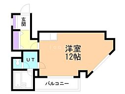 フォーシーンＢＬＤ 2階ワンルームの間取り