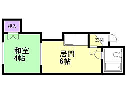 ささやビル 3階1DKの間取り