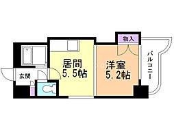 スペース南4条 7階1DKの間取り
