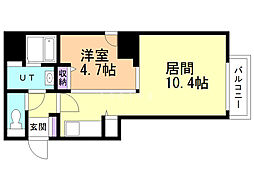 ビッグタワー大通公園 10階1LDKの間取り