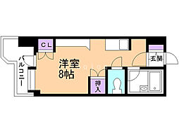 サンシャイン・シティー21 3階ワンルームの間取り