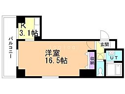 JR千歳線 苗穂駅 徒歩4分の賃貸マンション 5階1Kの間取り