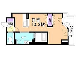 ＵＵＲコート札幌南三条プレミアタワー 14階ワンルームの間取り
