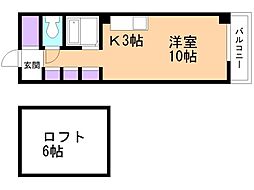 ダイアナ南山鼻ヒルズビル 1Kの間取図画像