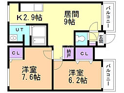 間取図画像 2LDK