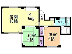 シティプラザ18 2LDKの間取図画像
