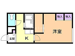 レオパレス茜 1Kの間取図画像