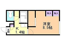 レオパレス南円山 1Kの間取図画像