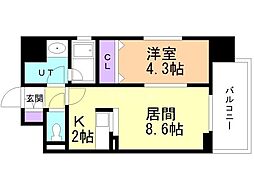 EMBASSYPLACEザレジデンス 1LDKの間取図画像