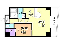 日宝ノール山鼻 1LDKの間取図画像