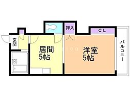 インペリアルワタナベ 1DKの間取図画像