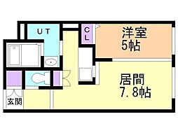 シティレジデンス幌平橋 1LDKの間取図画像