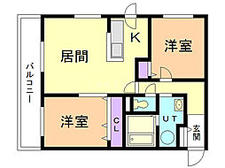 シャトーアネックス 2LDKの間取図画像