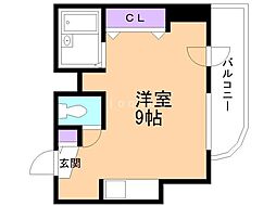 メゾンクレスト円山公園 ワンルームの間取図画像