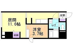 CASATRESNEO 1LDKの間取図画像