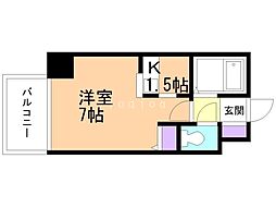 レノンテラーザ6-3 1Kの間取図画像