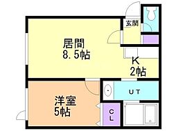 プラッツ南16条 1LDKの間取図画像