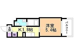 レジディア南一条 1Kの間取図画像