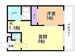 セトルクラシカル 1LDKの間取図画像