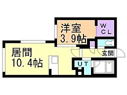 ステージ裏参道 1LDKの間取図画像