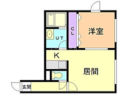 ステージノア北円山 1LDKの間取図画像