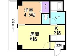 シティテラス南5条 1LDKの間取図画像