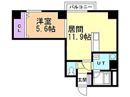 ソールタワー大通 1LDKの間取図画像