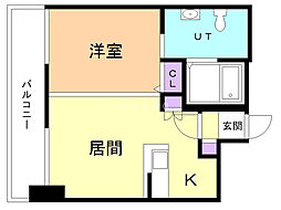 TEADA北4条 1LDKの間取図画像