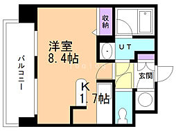 クレジデンス札幌・南4条 1Kの間取図画像